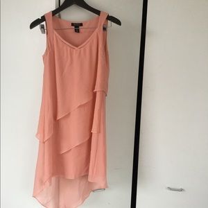 Flowy asymmetric light pink/peach dress